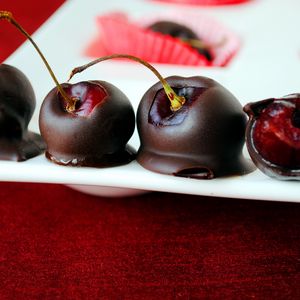 Preview wallpaper cherry, chocolate, glaze, dessert, sweet