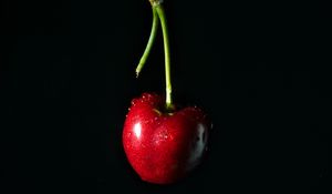Preview wallpaper cherry, drops, red, fruit