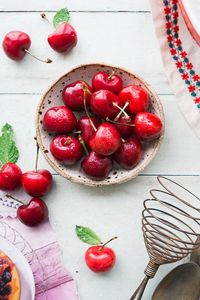 Preview wallpaper cherry, fruit, plate