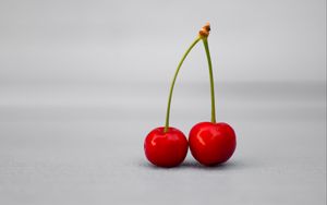 Preview wallpaper cherry, fruit, white background