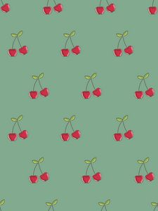 Preview wallpaper cherry, patterns, berries, vector, texture