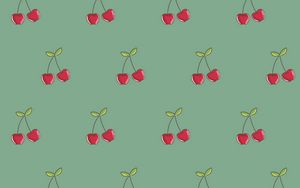Preview wallpaper cherry, patterns, berries, vector, texture