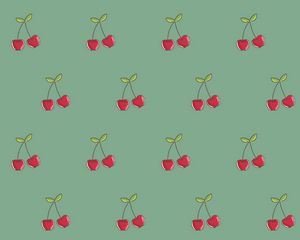 Preview wallpaper cherry, patterns, berries, vector, texture