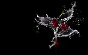 Preview wallpaper cherry, spray, water