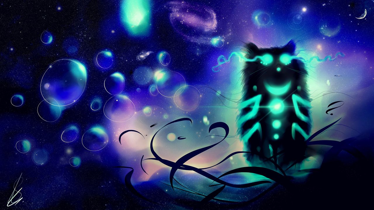 Wallpaper cheshire cat, cat, art, glow