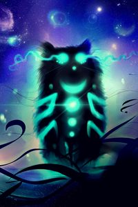 Preview wallpaper cheshire cat, cat, art, glow