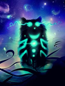 Preview wallpaper cheshire cat, cat, art, glow