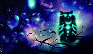 Preview wallpaper cheshire cat, cat, art, glow