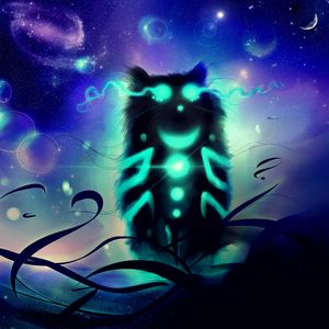 Preview wallpaper cheshire cat, cat, art, glow