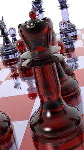 Preview wallpaper chess, board, pieces, glass