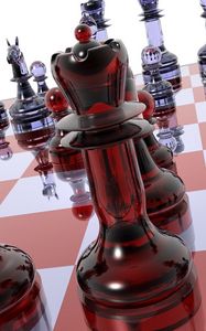 Preview wallpaper chess, board, pieces, glass