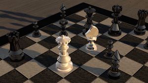 Preview wallpaper chess, chessboard, figures, 3d