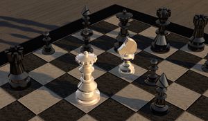 Preview wallpaper chess, chessboard, figures, 3d