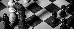 Preview wallpaper chess, figures, black and white, game