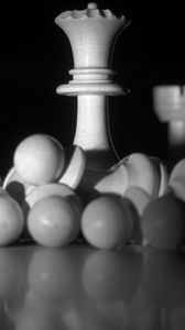 Preview wallpaper chess, figures, game, black and white, dark