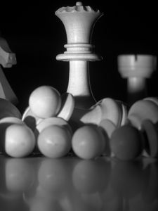 Preview wallpaper chess, figures, game, black and white, dark