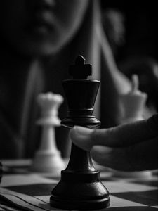 Wallpaper white, black, chess, king for mobile and desktop