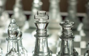 Preview wallpaper chess, glass, transparent, game