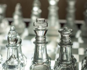 Preview wallpaper chess, glass, transparent, game