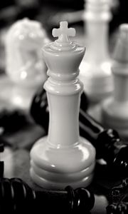 Preview wallpaper chess king, figure, piece, black and white