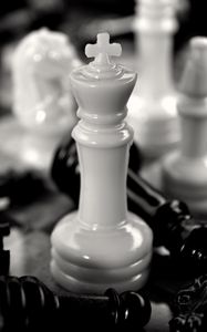 Preview wallpaper chess king, figure, piece, black and white