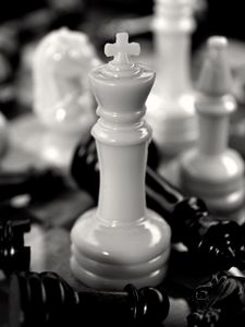 Preview wallpaper chess king, figure, piece, black and white