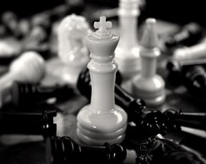 Preview wallpaper chess king, figure, piece, black and white