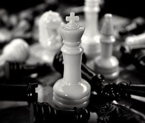 Preview wallpaper chess king, figure, piece, black and white