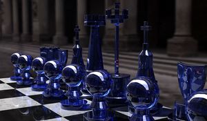 Preview wallpaper chess, silver, glass, table, form
