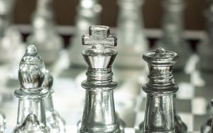 Wallpaper chess, silver, glass, table, form hd, picture, image