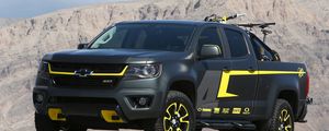 Preview wallpaper chevrolet, 2015, pick-up, side view, black, tuning