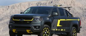 Preview wallpaper chevrolet, 2015, pick-up, side view, black, tuning