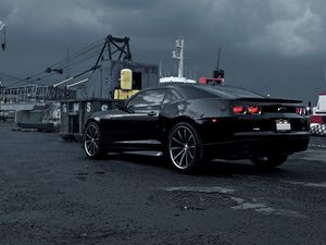 Preview wallpaper chevrolet, camaro, black, cars, auto