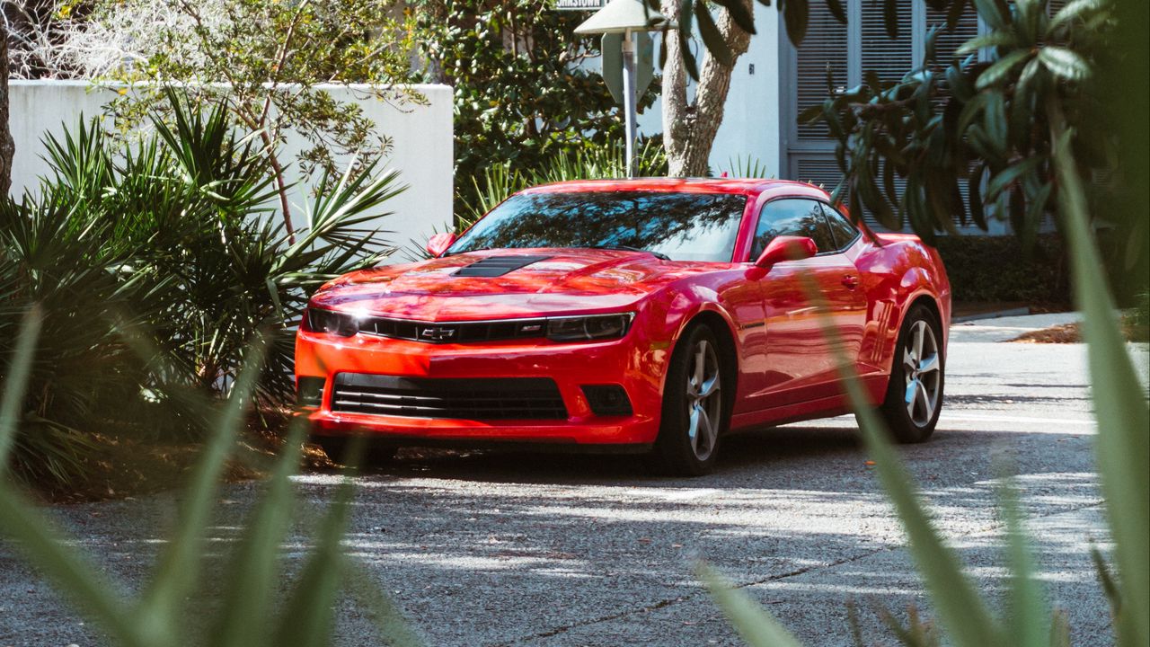 Wallpaper chevrolet camaro, car, sportscar, supercar, red