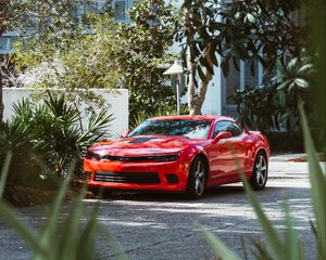 Preview wallpaper chevrolet camaro, car, sportscar, supercar, red