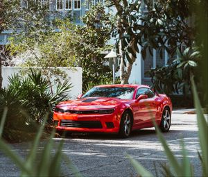 Preview wallpaper chevrolet camaro, car, sportscar, supercar, red