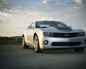 Preview wallpaper chevrolet camaro, chevrolet, car, sports, asphalt, sky