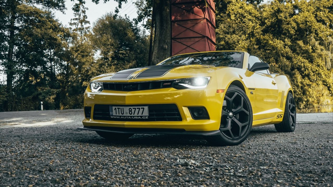 Wallpaper chevrolet camaro, chevrolet, car, sports car, yellow