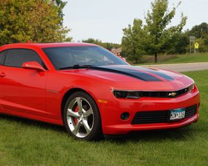 Preview wallpaper chevrolet camaro, chevrolet, car, red