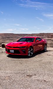 Preview wallpaper chevrolet camaro, chevrolet, car, red, canyon