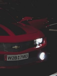 Preview wallpaper chevrolet camaro, front view, headlights, front bumper