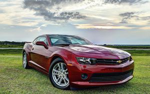 Preview wallpaper chevrolet, camaro, side view, nature