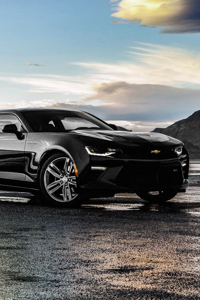 Download wallpaper 800x1200 chevrolet, camaro, ss, black, side view iphone  4s/4 for parallax hd background