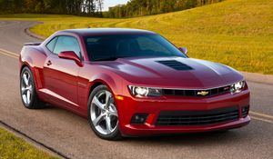 Preview wallpaper chevrolet, camaro, ss, 2013, red