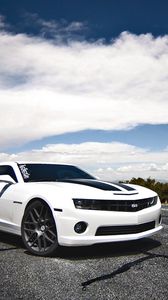 Preview wallpaper chevrolet, camaro ss, white, side view