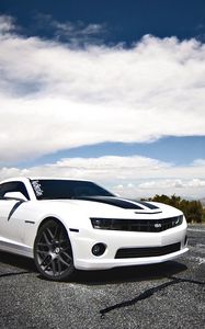 Preview wallpaper chevrolet, camaro ss, white, side view