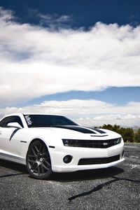 Preview wallpaper chevrolet, camaro ss, white, side view