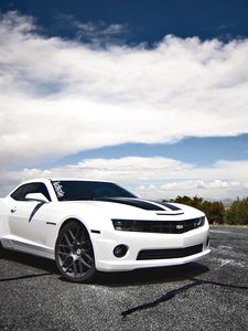 Preview wallpaper chevrolet, camaro ss, white, side view