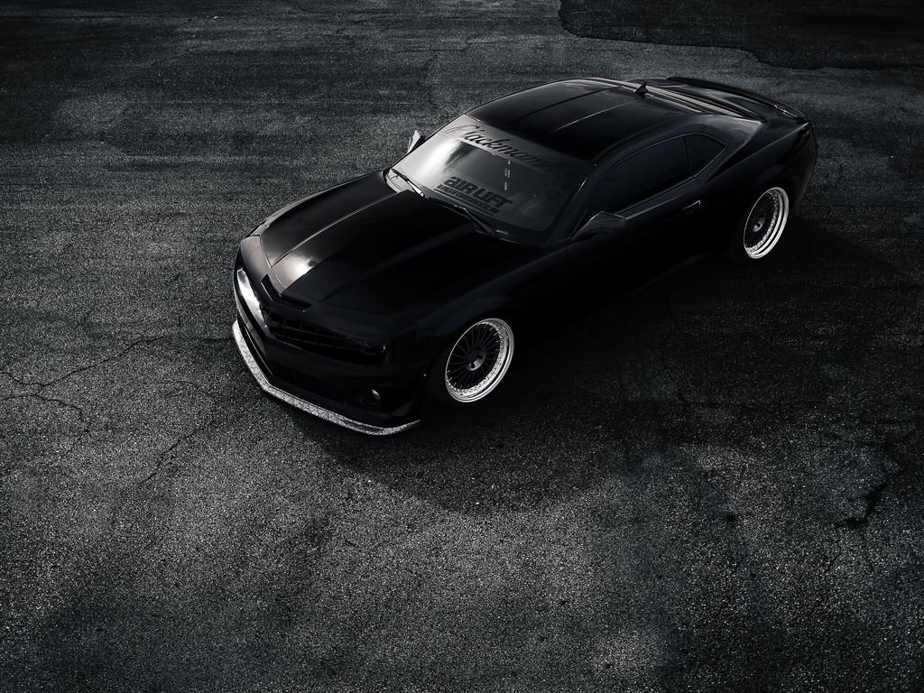 1024x768 Wallpaper chevrolet, camaro, zl1, matt, black