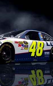 Preview wallpaper chevrolet, car, nascar, lights, background